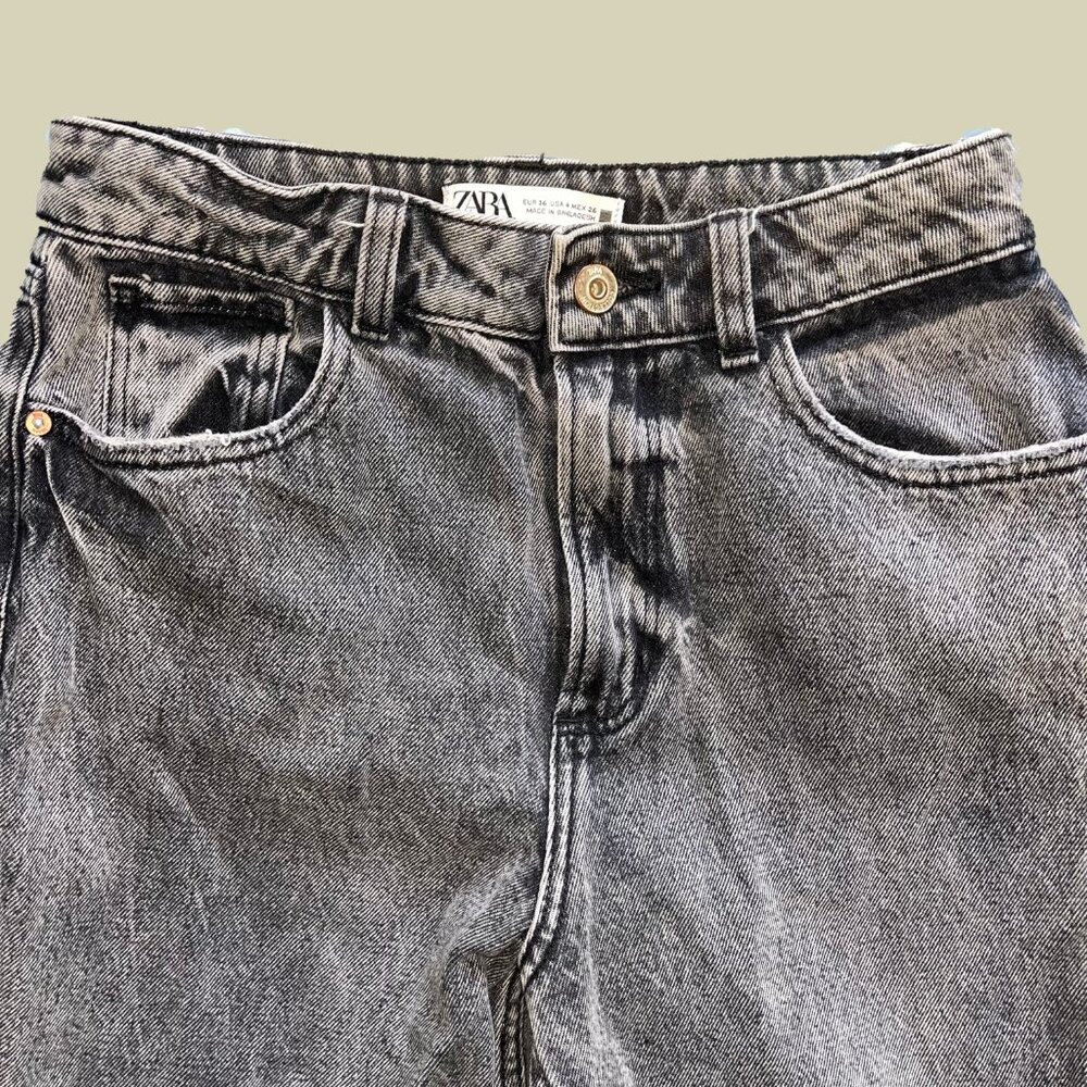 Zara High Rise Grey Jeans - Picture 3 of 5